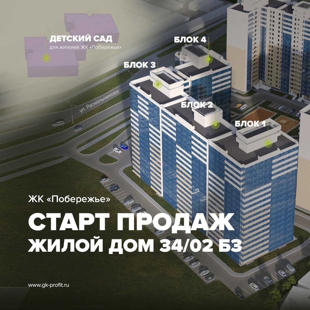 Старт продаж дома 34/02 Б3 в ЖК Побережье - Новости ГК ПРОФИТ Набережные Челны